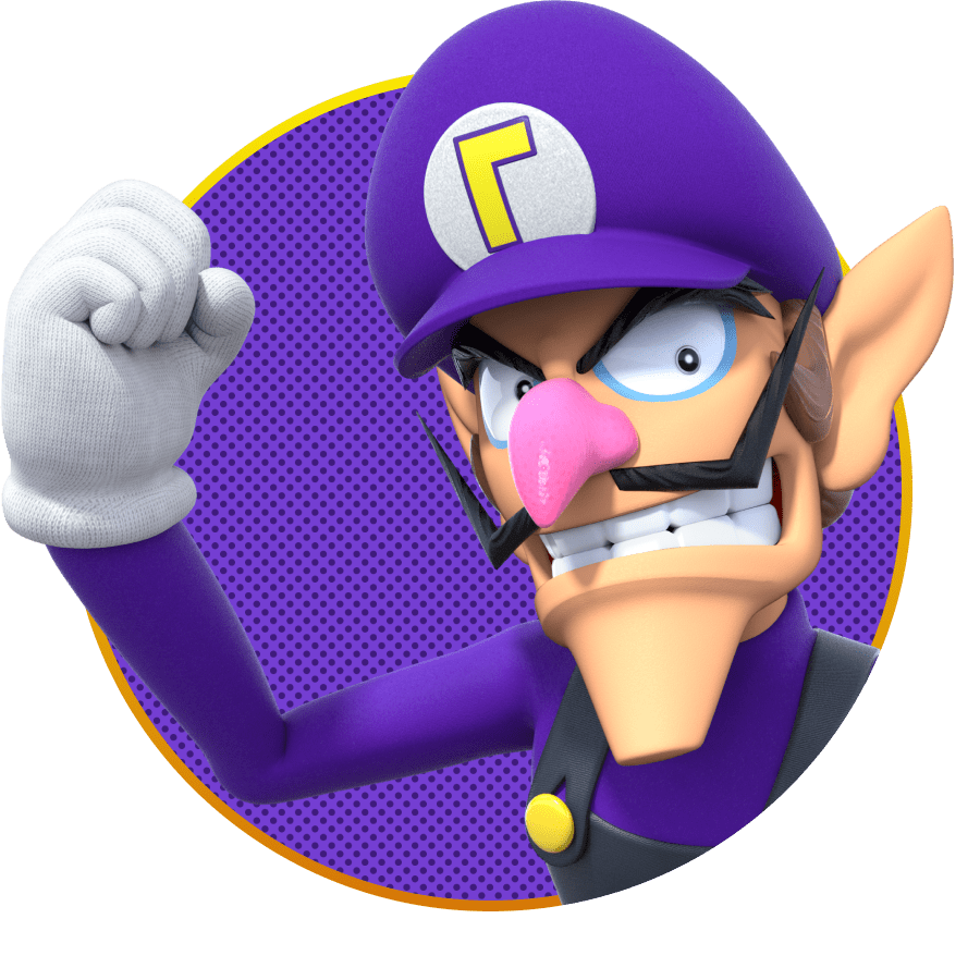 Waluigi pumping his fist